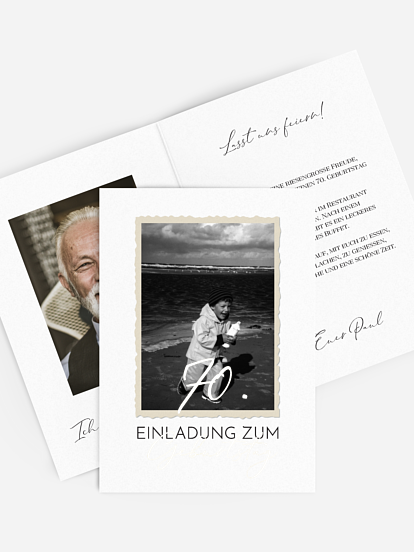 Einladung 70. Geburtstag Schnappschuss
