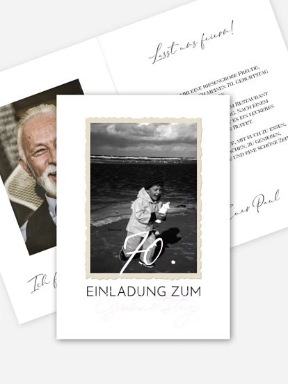 Einladung 70. Geburtstag Schnappschuss