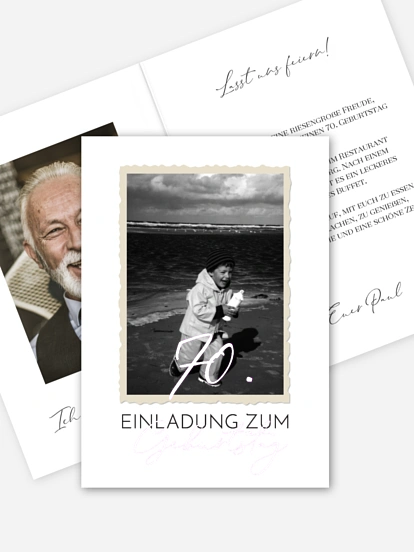 Einladung 70. Geburtstag Schnappschuss