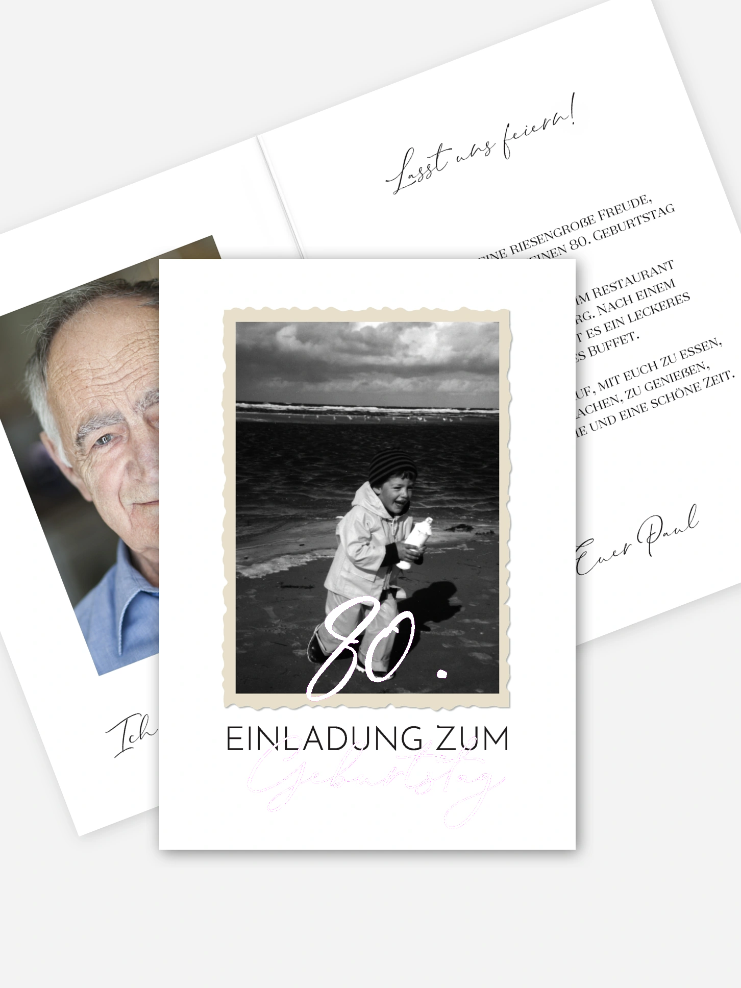 Einladung 80. Geburtstag Schnappschuss