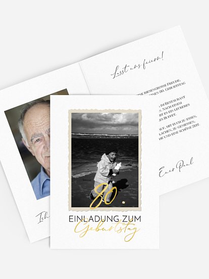 Einladung 80. Geburtstag Schnappschuss