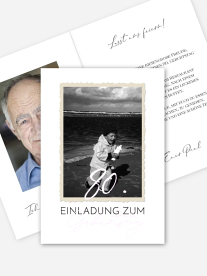 Einladung 80. Geburtstag Schnappschuss