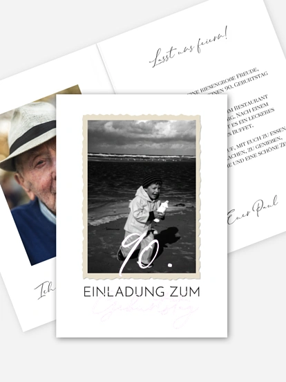 Einladung 90. Geburtstag Schnappschuss