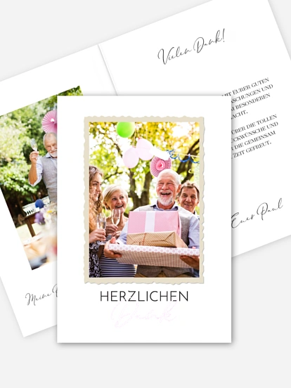 Dankeskarte Geburtstag Schnappschuss