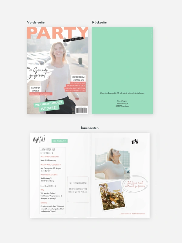 Einladung 18. Geburtstag Party Magazin