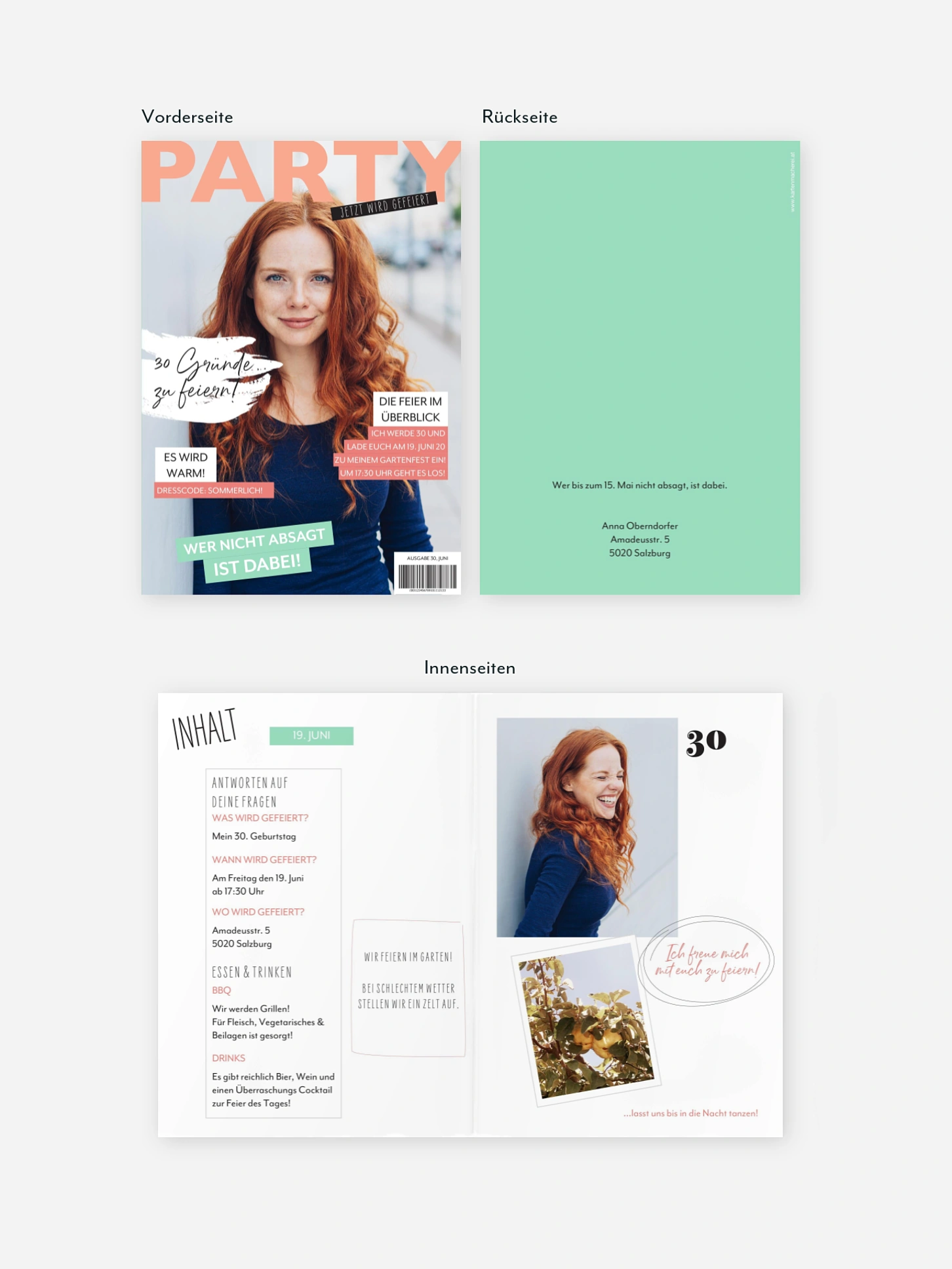 Einladung 30. Geburtstag Party Magazin