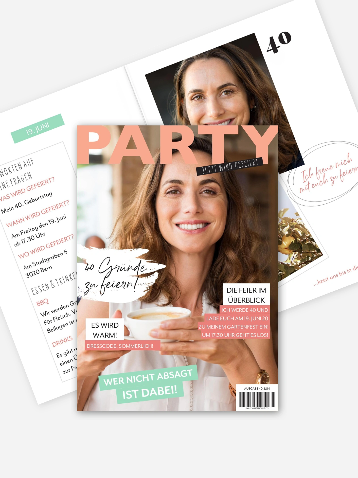 Einladung 40. Geburtstag Party Magazin