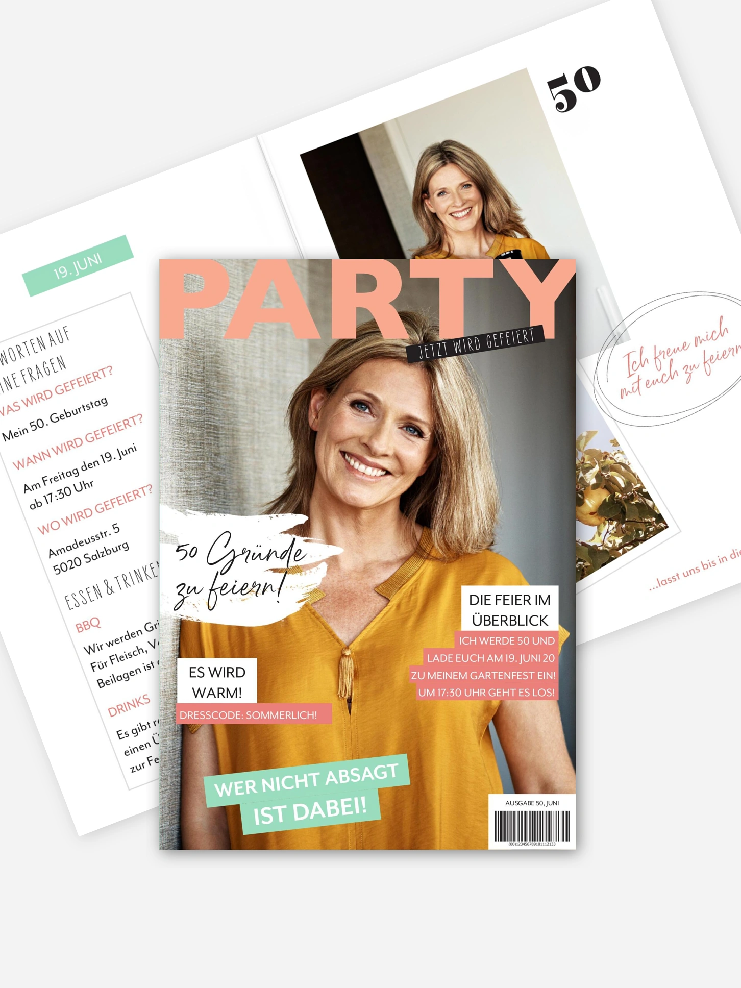 Einladung 50. Geburtstag Party Magazin