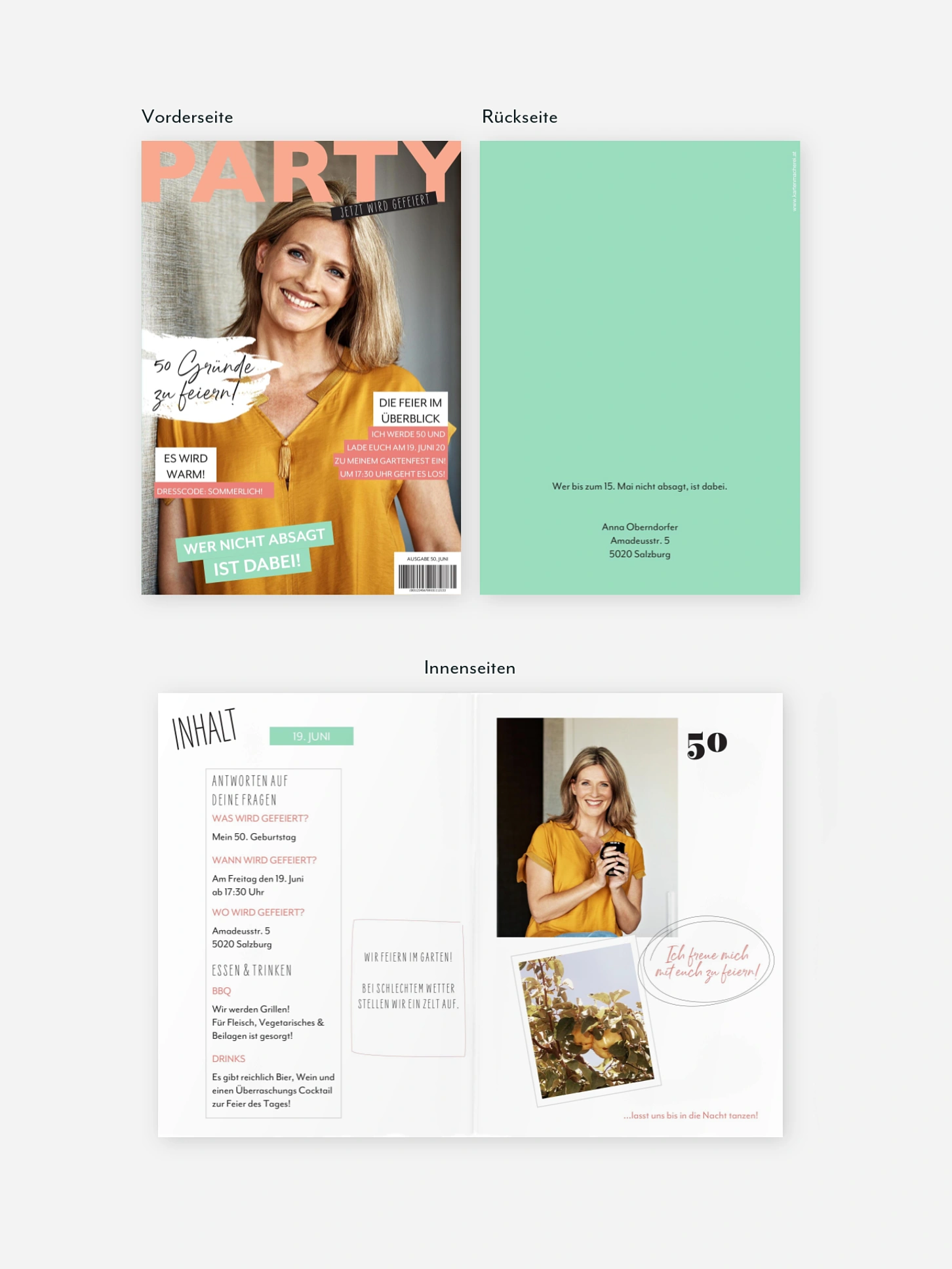 Einladung 50. Geburtstag Party Magazin