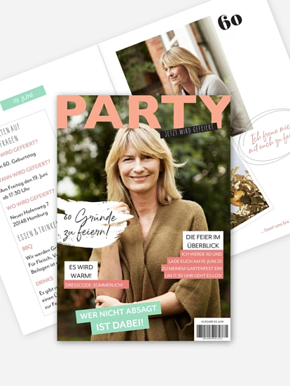 Einladung 60. Geburtstag Party Magazin