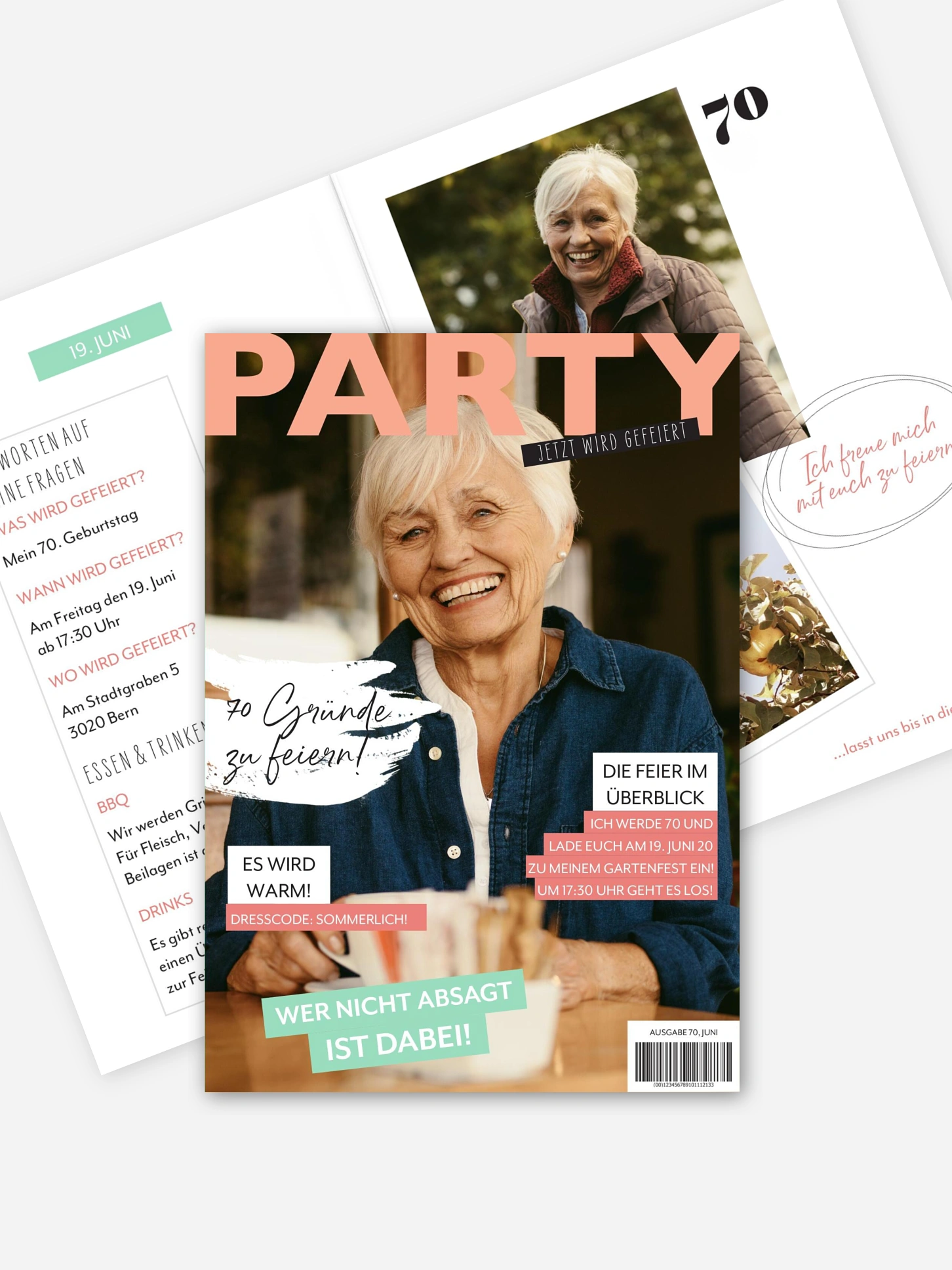 Einladung 70. Geburtstag Party Magazin