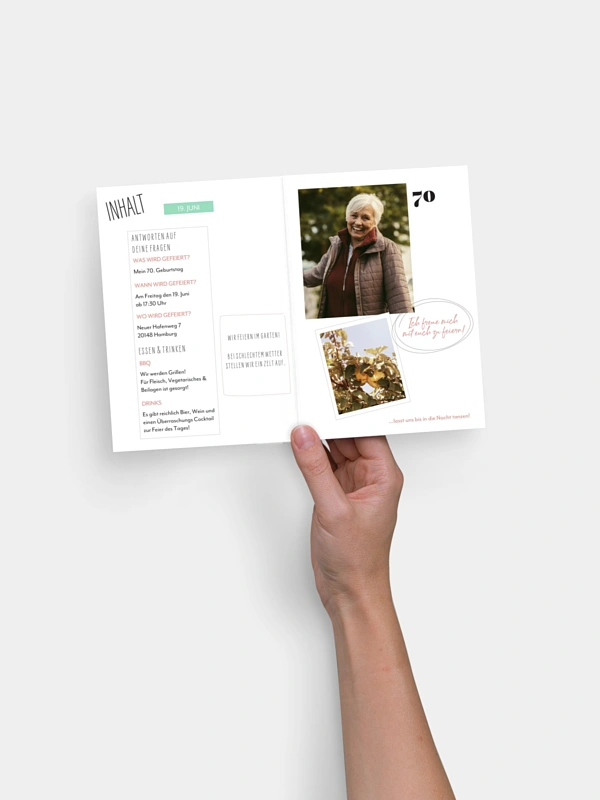 Einladung 70. Geburtstag Party Magazin