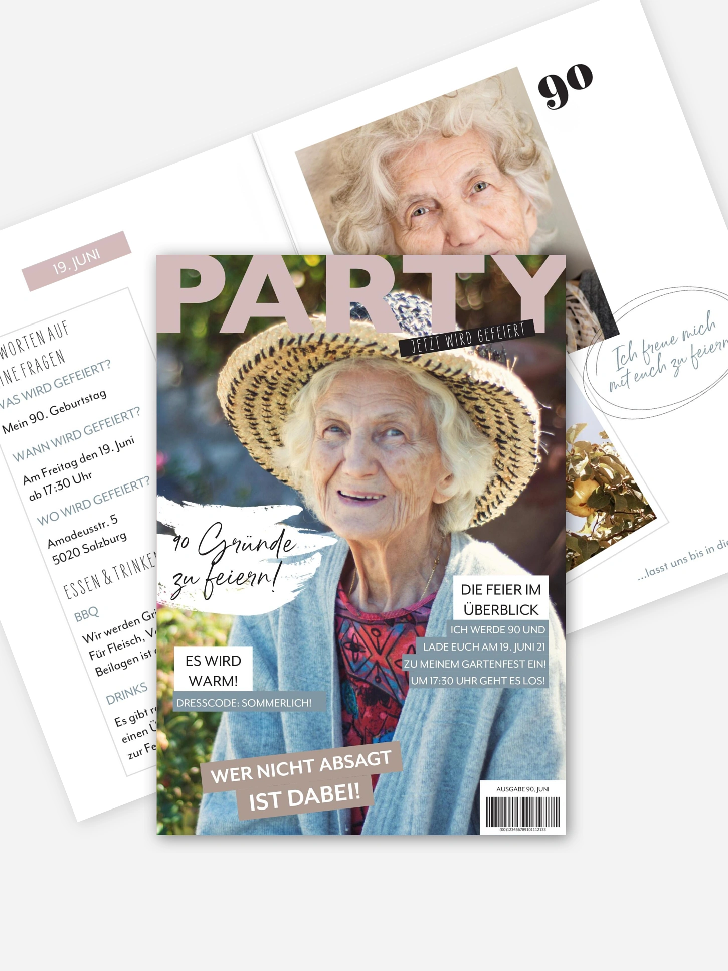 Einladung 90. Geburtstag Party Magazin