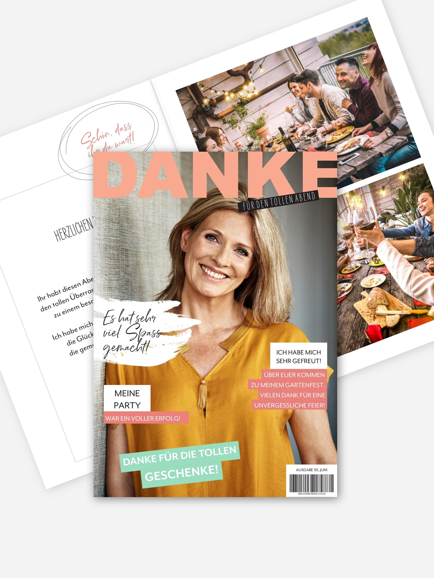Dankeskarte Geburtstag Party Magazin