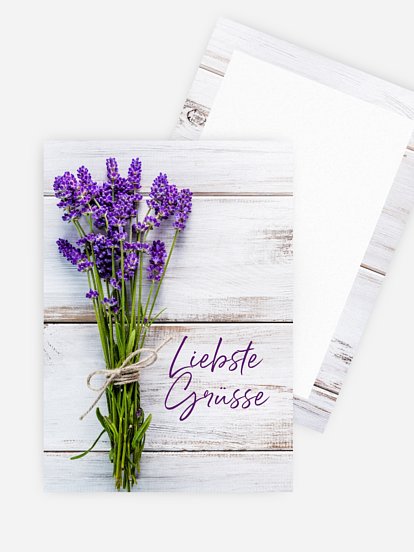 Grußkarte Lavendel