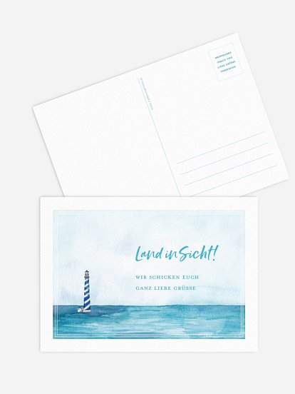Grußkarte Land in Sicht