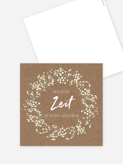 Grußkarte Blütenkranz