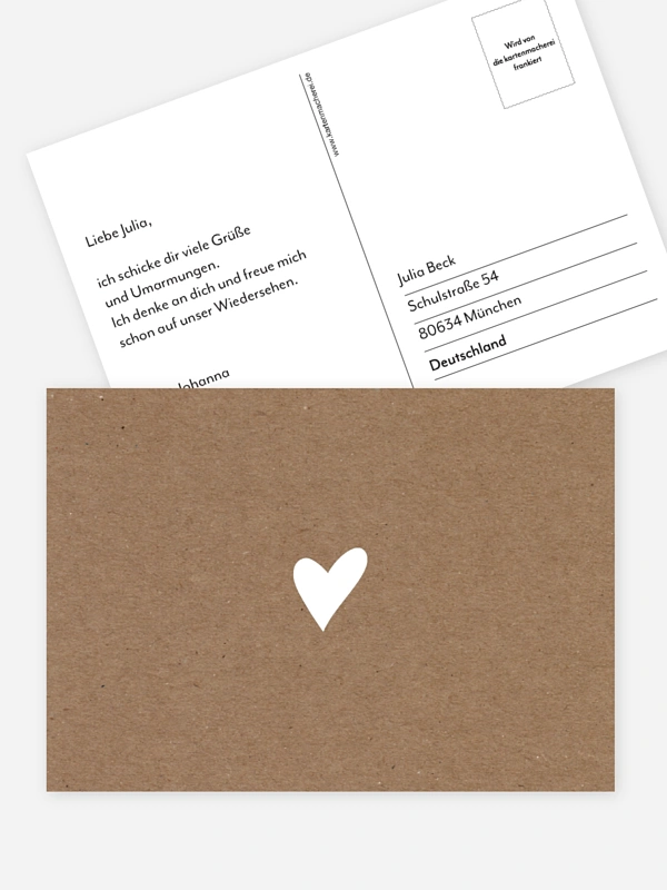 Postkarte Direktversand Liebe per Post