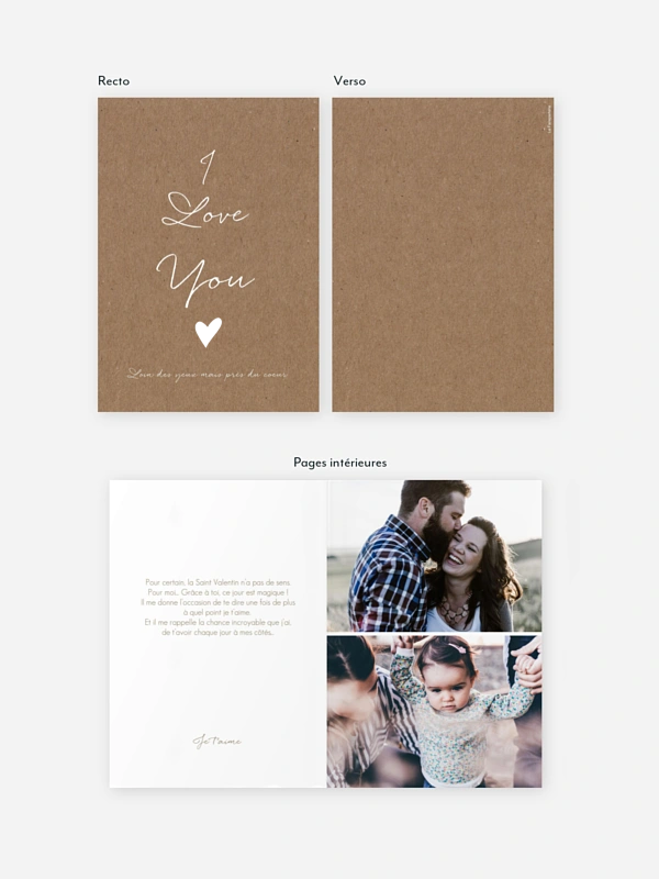 Carte Saint Valentin Juste un mot