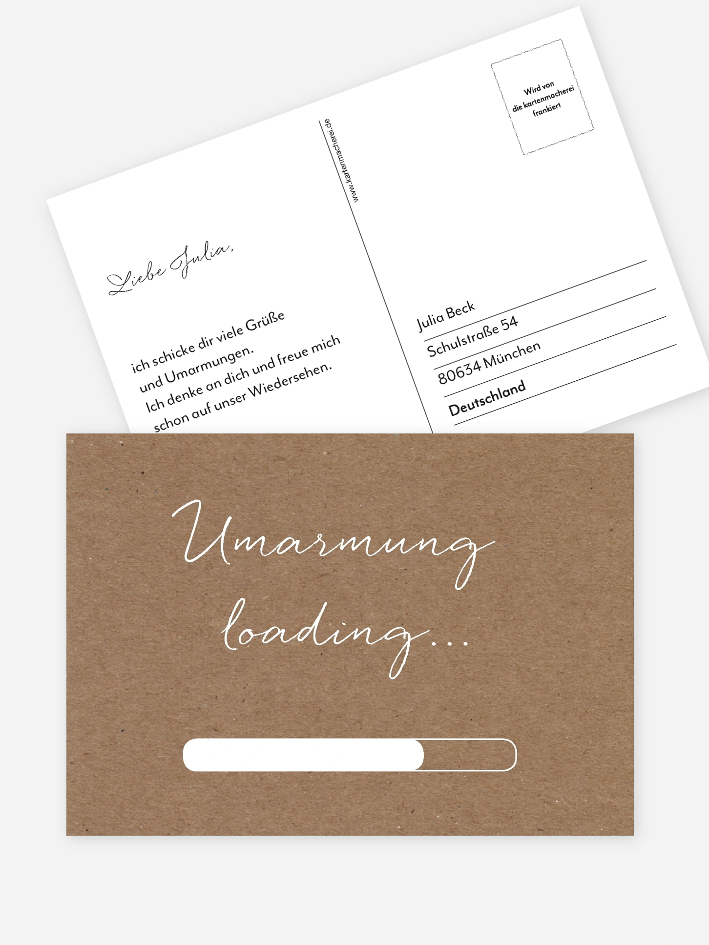 Postkarte Direktversand Umarmung
