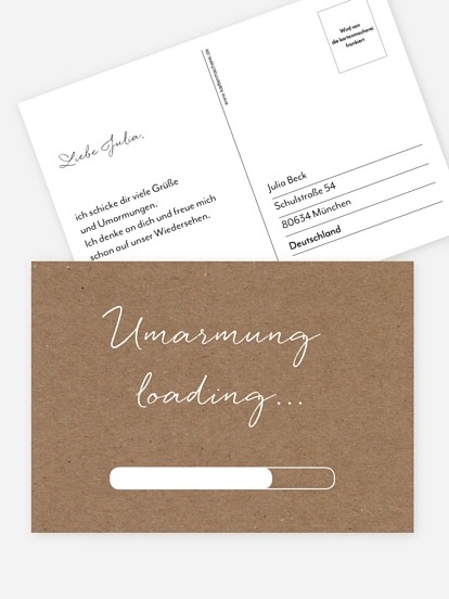 Postkarte Direktversand Umarmung