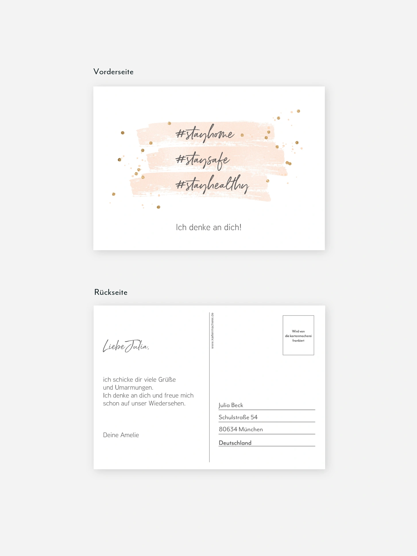 Postkarte Direktversand Stay Home