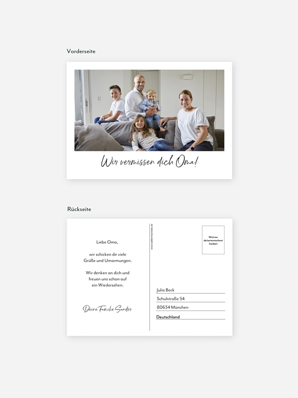 Postkarte Direktversand Fotogrüße