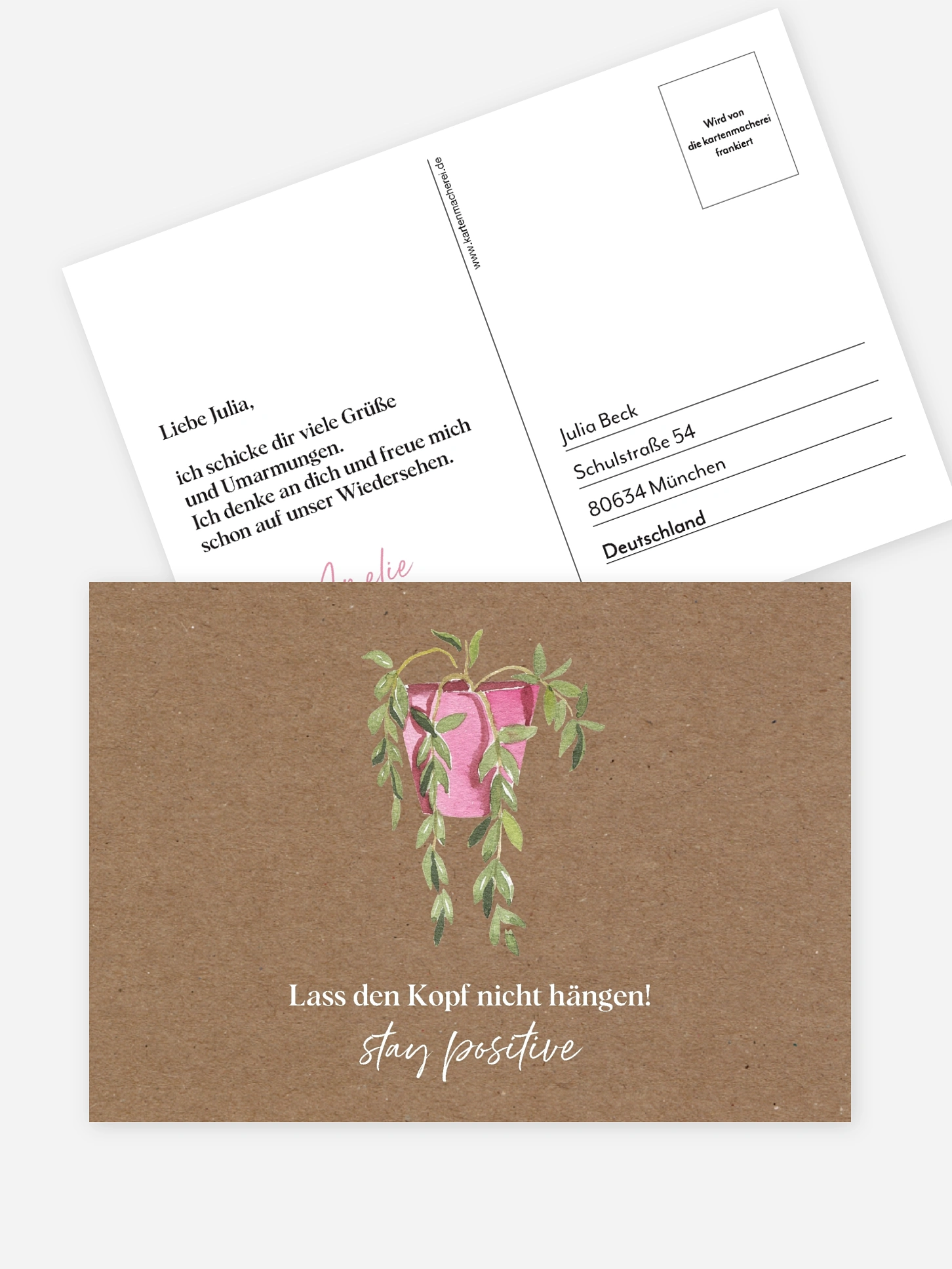 Postkarte Direktversand Happy Plant