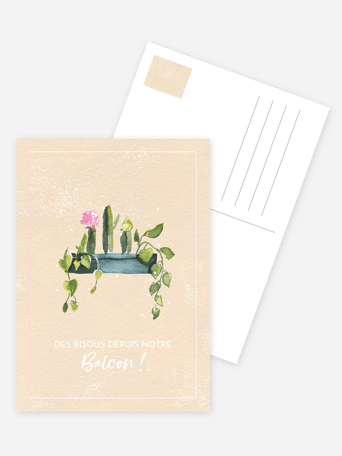 Carte de correspondance Fleurs au balcon