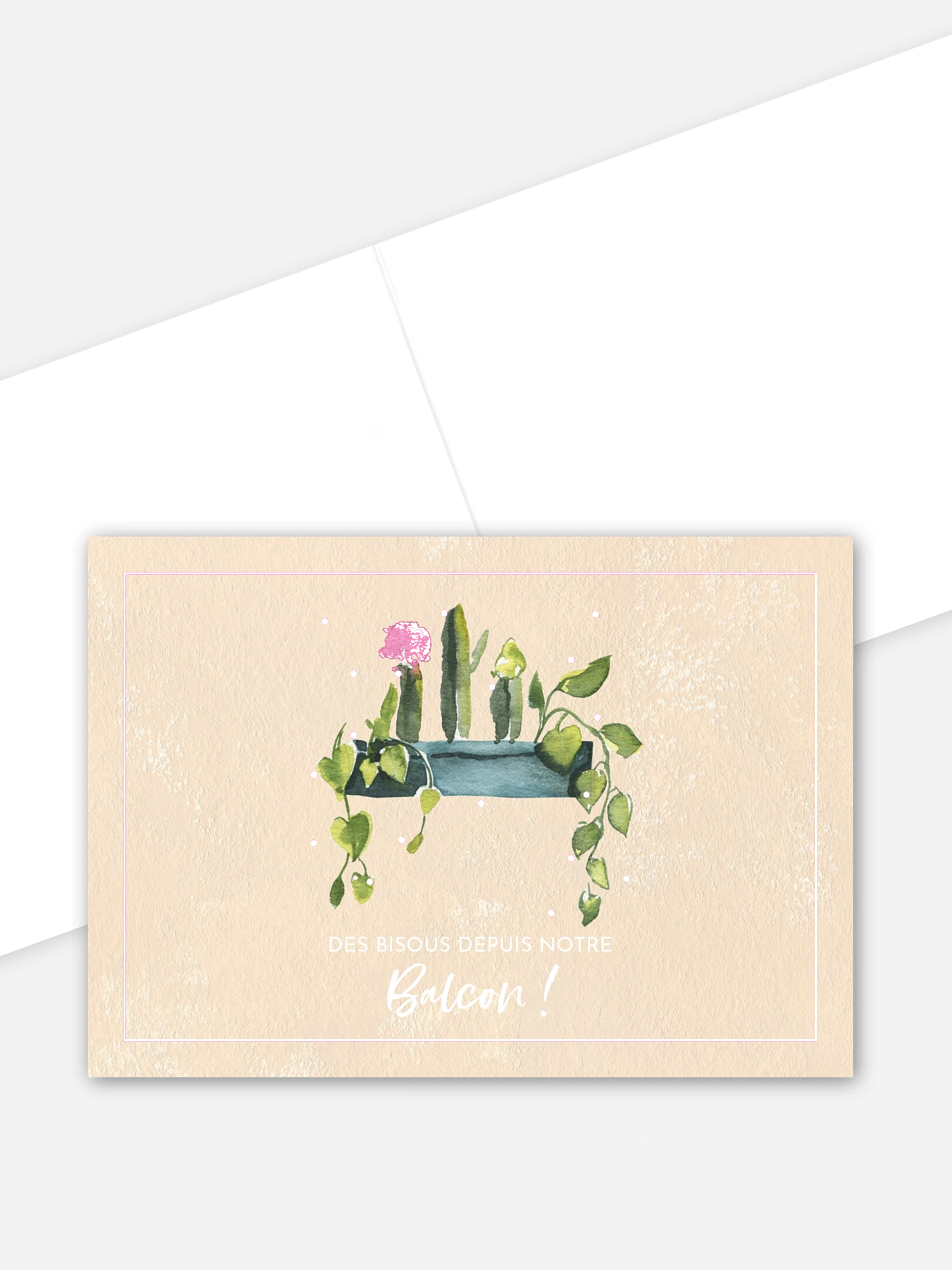 Carte de correspondance Fleurs au balcon