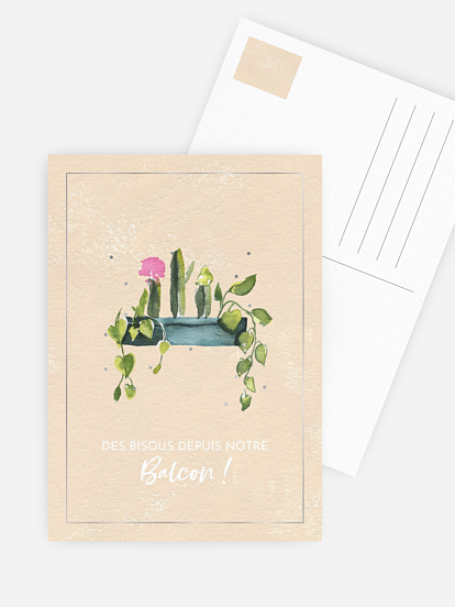 Carte de correspondance Fleurs au balcon