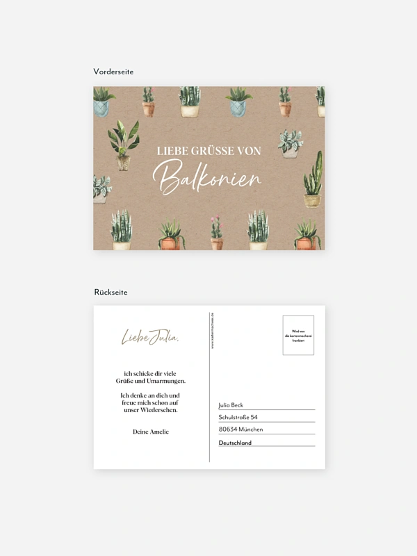 Postkarte Direktversand Urban Jungle