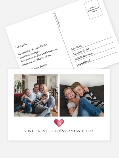 Postkarte Direktversand Herzensgrüße