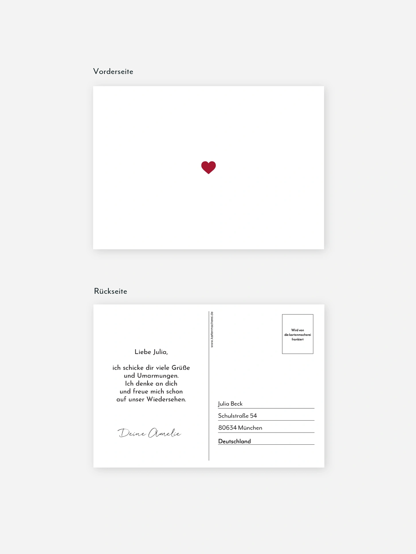 Postkarte Direktversand Hearting
