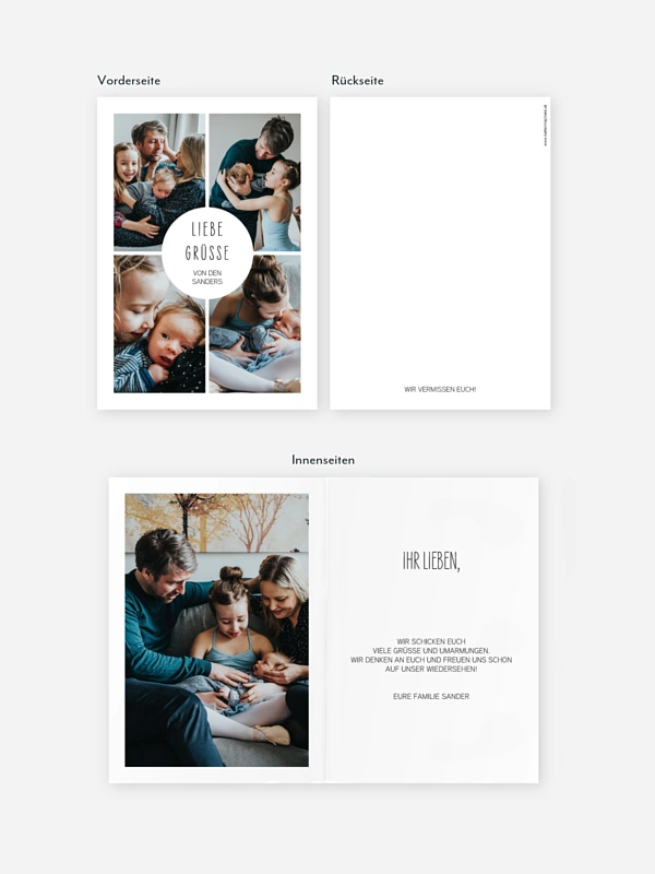 Grußkarte Familien Collage