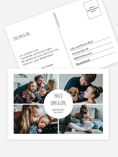 Postkarte Direktversand Familien Collage