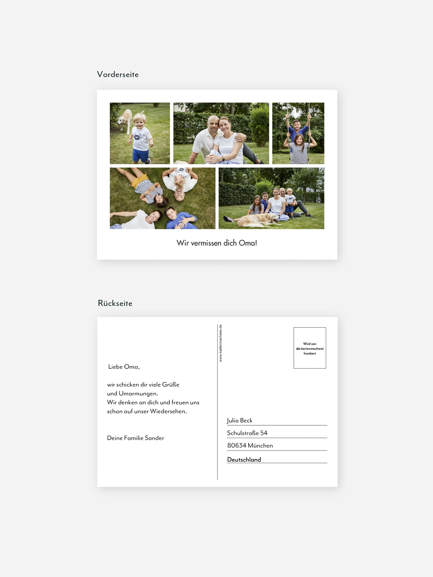 Postkarte Direktversand Bilder Mosaik
