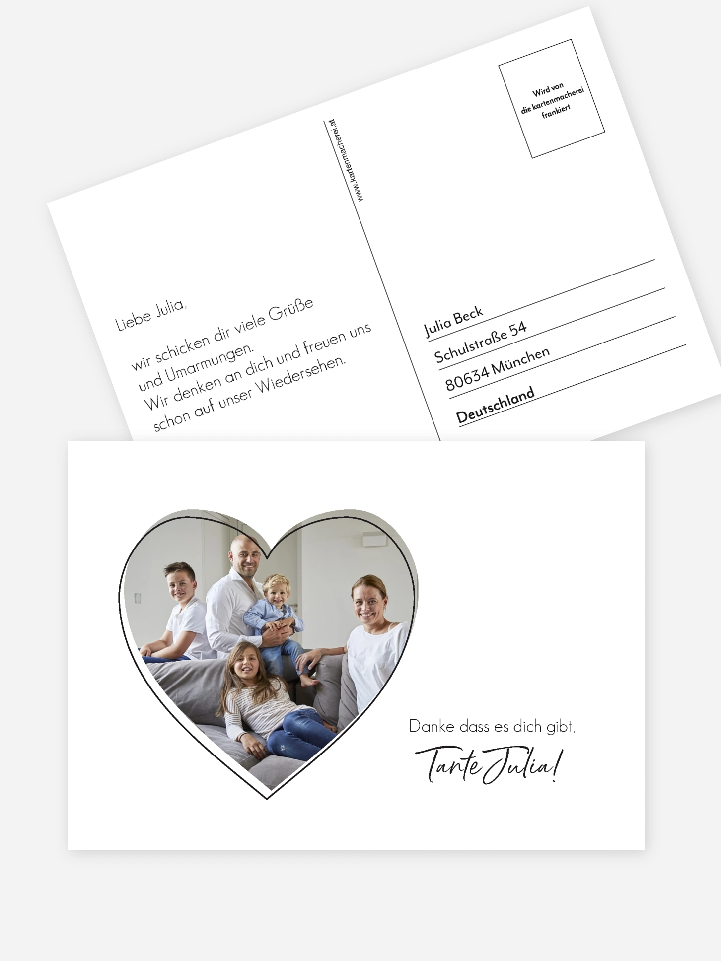 Postkarte Direktversand Familienherz