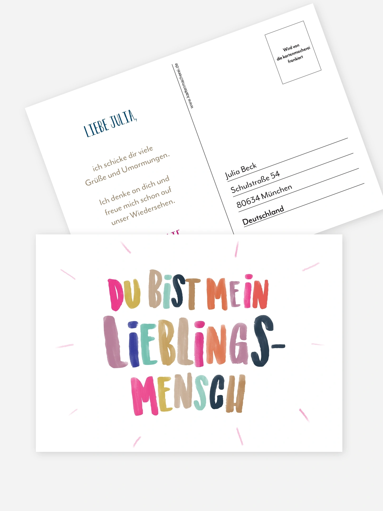 Postkarte Direktversand Herzensmensch