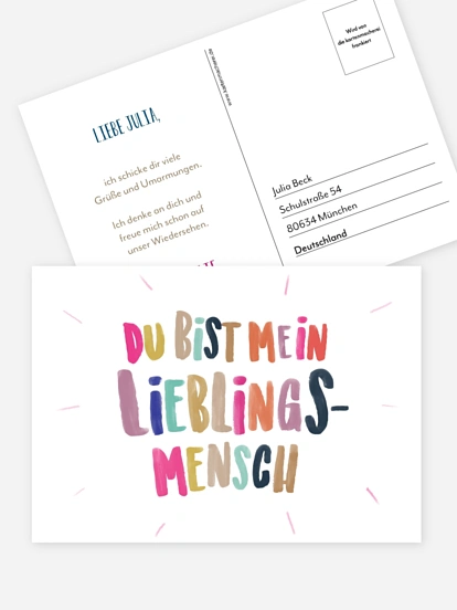 Postkarte Direktversand Herzensmensch