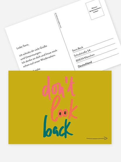 Postkarte Direktversand Don't Look Back