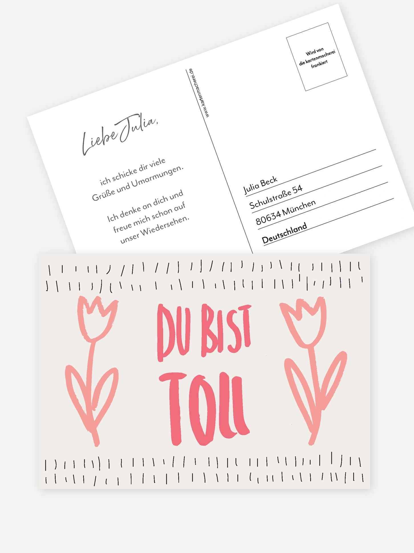 Postkarte Direktversand Du bist toll