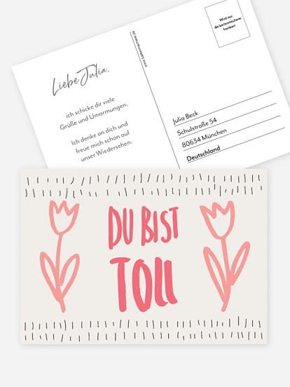 Postkarte Direktversand Du bist toll