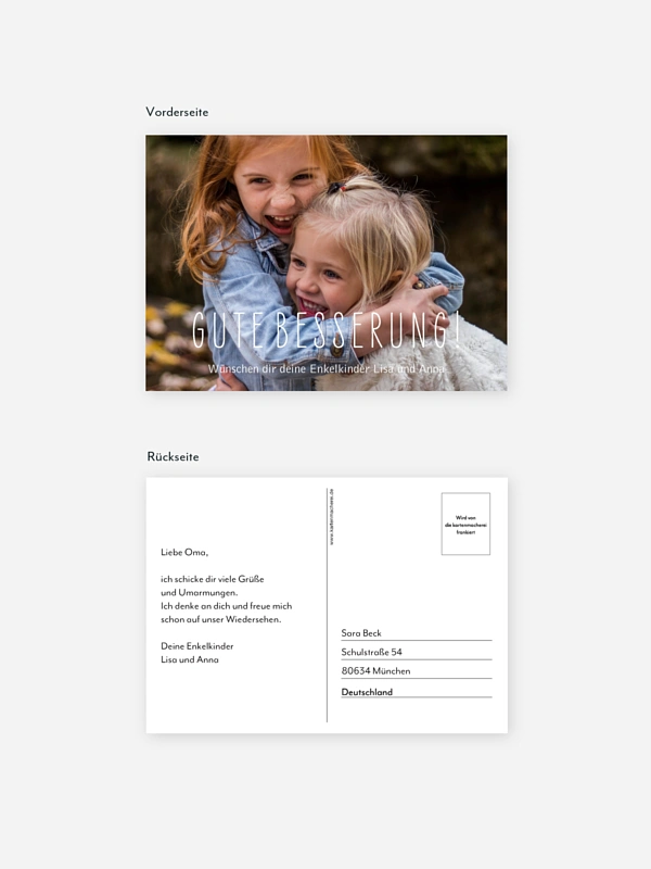 Postkarte Direktversand Pass auf dich auf