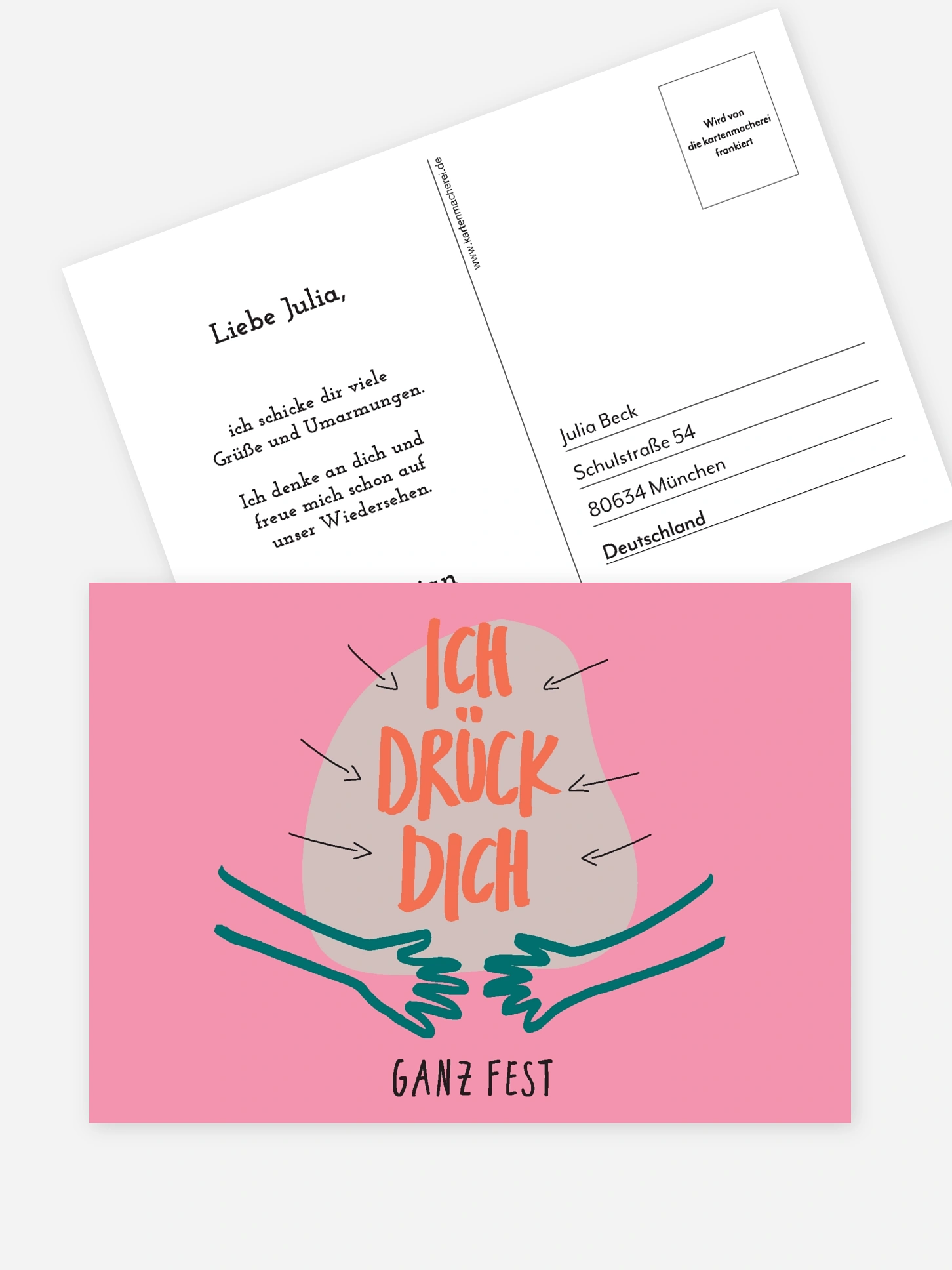 Postkarte Direktversand Ich drück dich