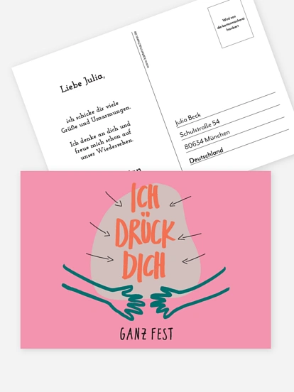 Postkarte Direktversand Ich drück dich