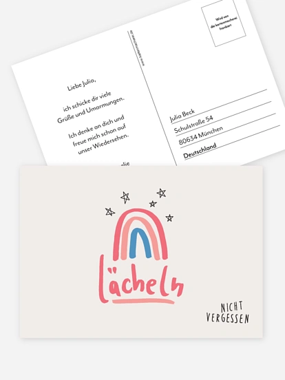 Postkarte Direktversand Lächeln nicht vergessen