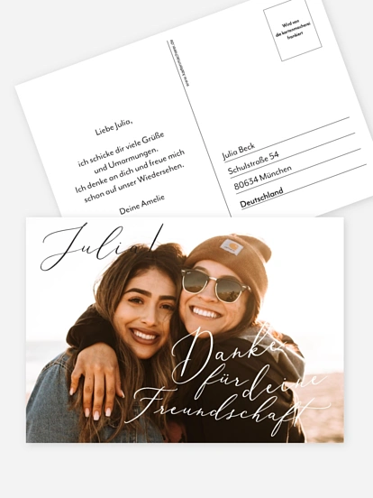 Postkarte Direktversand Unsere Freundschaft