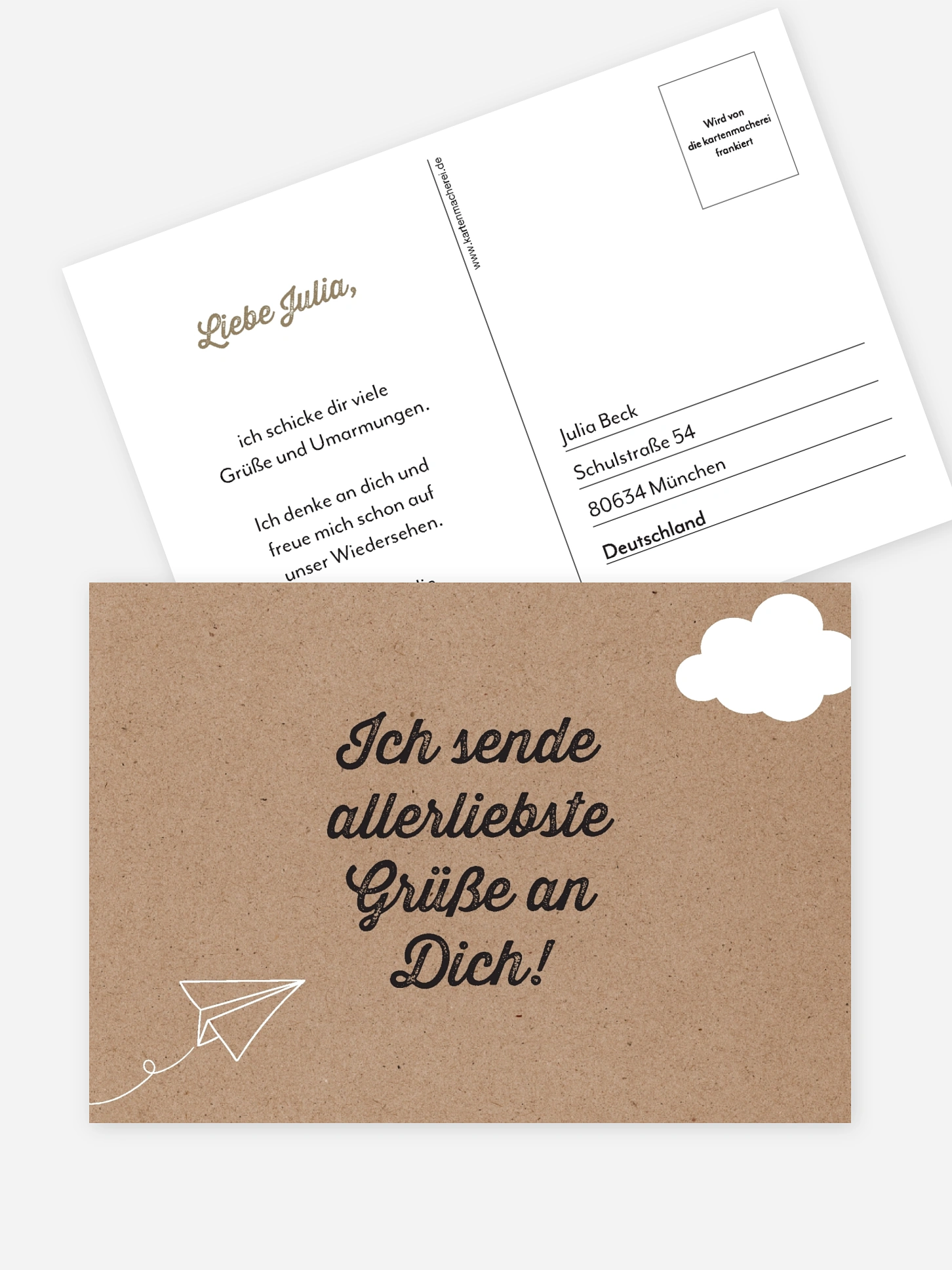 Postkarte Direktversand Luftpost