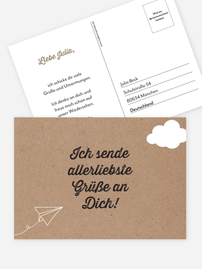 Postkarte Direktversand Luftpost